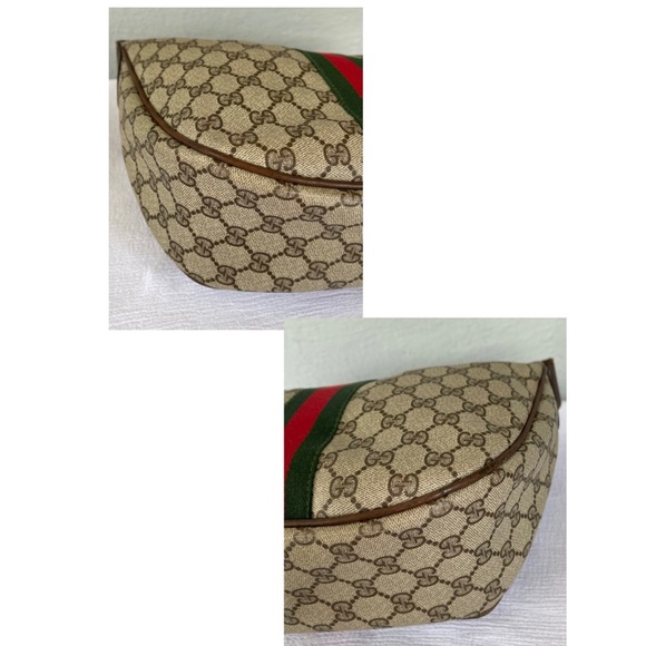 SOLD! 80’s GUCCI GG Supreme Ophidia Web PVC Half Moon Crescent Hobo Shoulder Bag - Picture 7 of 12